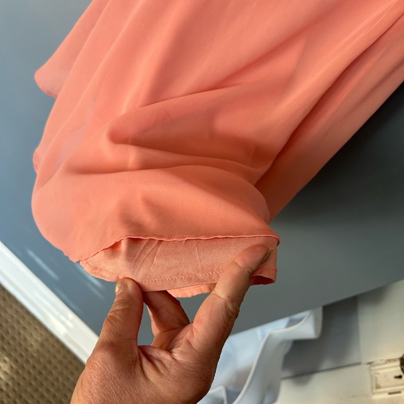 Abercrombie & Fitch Coral Pink Satin Mini Slip Dress Flowy Feminine NEW Size S - Picture 10 of 11